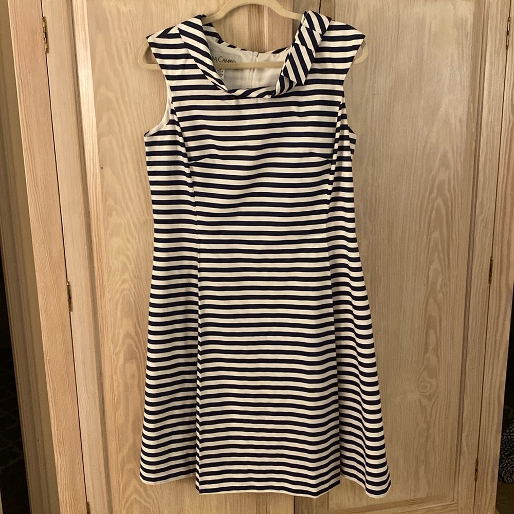 Sara Campbell striped dress.